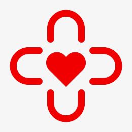矢量红十字会红色爱心十字