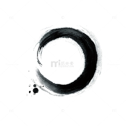 中国风水墨圆框