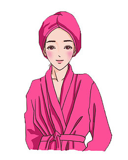 穿浴袍的女人