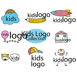 矢量手绘的孩子LOGO设计