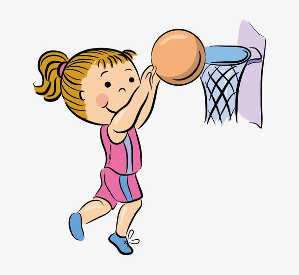 女孩打篮球的简笔画图片