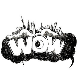手绘黑白插画风格wow装饰画