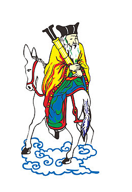 张果老倒骑驴素材