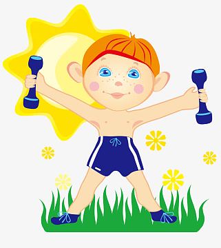 举哑铃的儿童矢量图