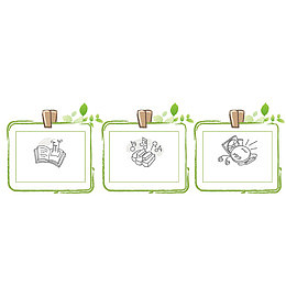 绿色卡通便签边框矢量图