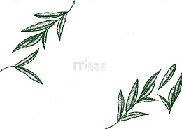 手绘树叶装饰框