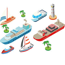 各种船舶三维草图