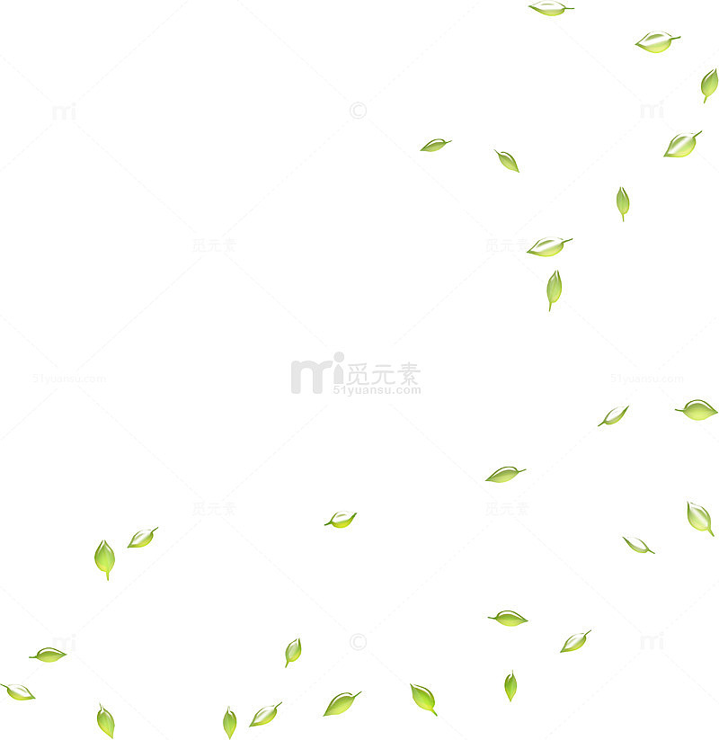 飘落的绿色树叶