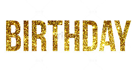 BIRTHDAY金色艺术字