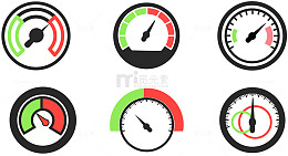 可爱圆形汽车仪表盘矢量图