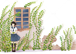 卡通手绘少女