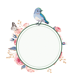 唯美花朵圆形边框纹理