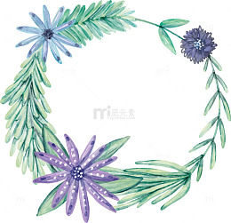 手绘唯美花环矢量图