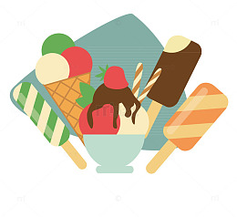 卡通手绘冰激凌系列