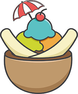 卡通手绘美味的沙冰