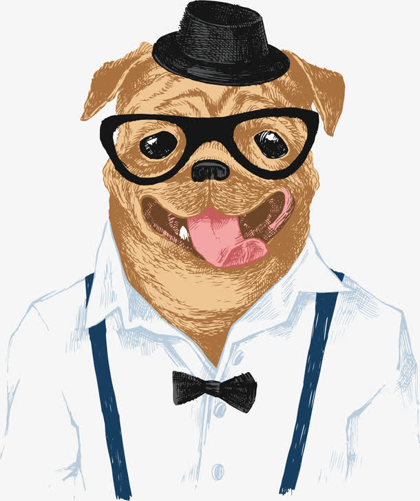 手绘沙皮狗矢量图