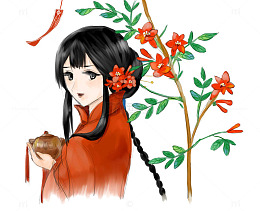 石榴花女孩