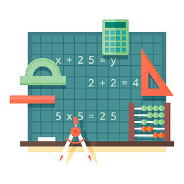 数学元素矢量插图