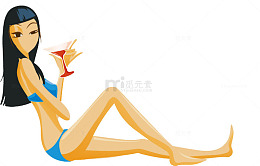夏日海边沙滩美女