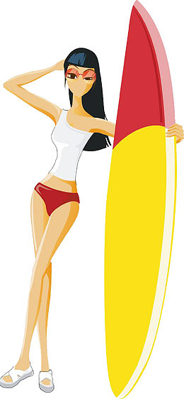美女冲浪