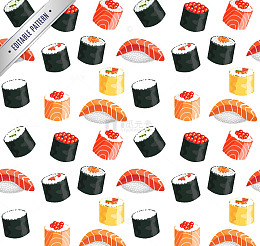 美味日本寿司背景矢量图