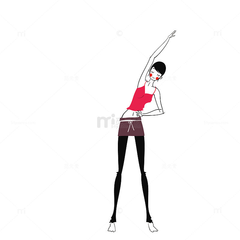 瑜伽矢量插画美女