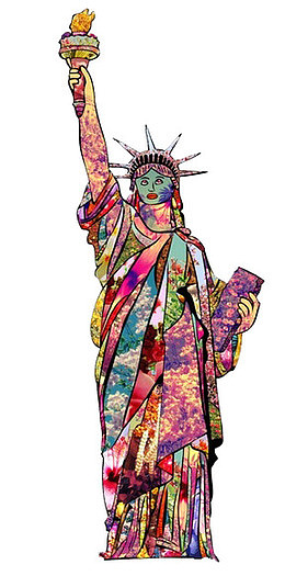手绘自由女神像