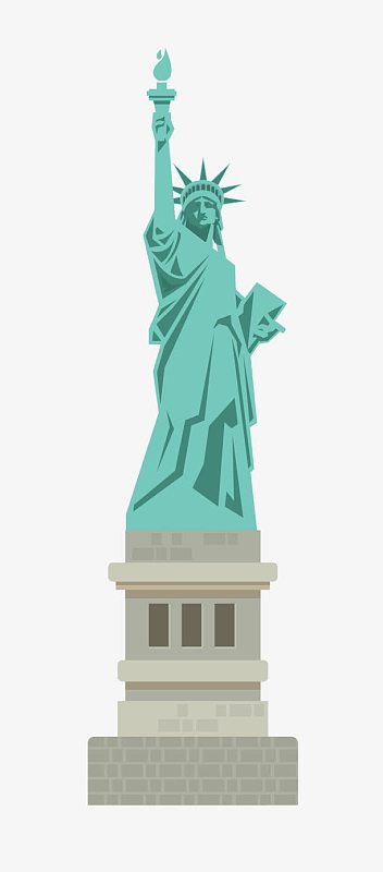 卡通自由女神像aipng美国独立日自由女神aipng红色玫瑰纽约自由女神a