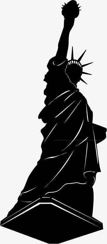 aipng蓝色美国纽约剪影aipng巴黎自由女神像aipng自由女神美国独立日