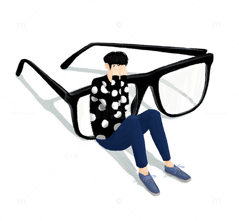 卡通黑色镜框