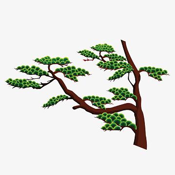 矢量手绘迎客松png迎客松春天png毛笔绘水墨迎客松pngpng手绘迎客松