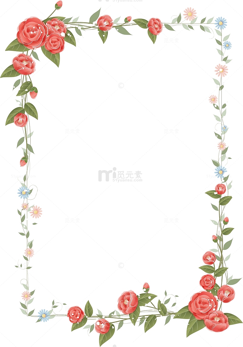 花卉边框设计矢量图