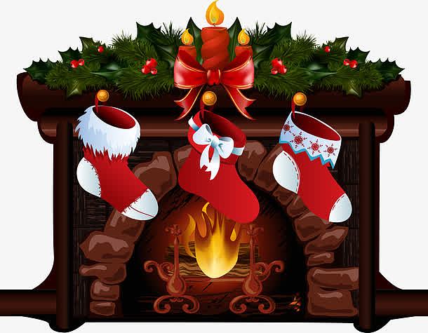 火炉上的圣诞袜子
