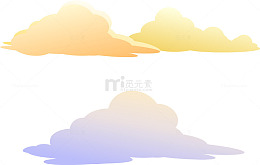 云朵晚霞朝霞矢量图