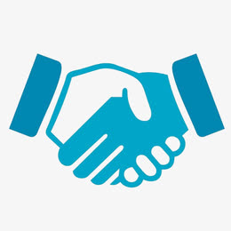 握手合作logo蓝色