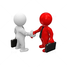 卡通小白人小红人合作成功