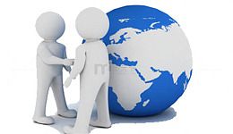 握手的3D小人跨境合作