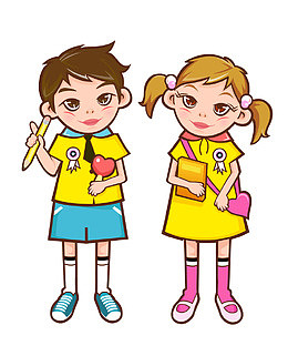 小男孩小女孩卡通