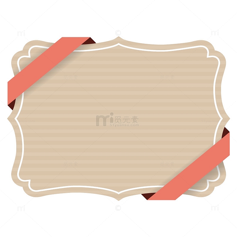 褐色丝带边框装饰