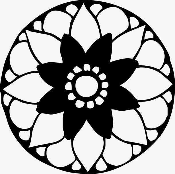 传统古典角花花纹素材