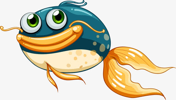 卡通海洋鱼类矢量图