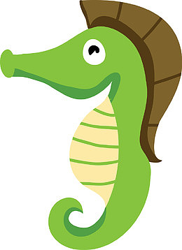 卡通海马矢量图