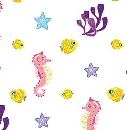可爱海洋小动物花纹