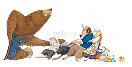 卡通动物拔河