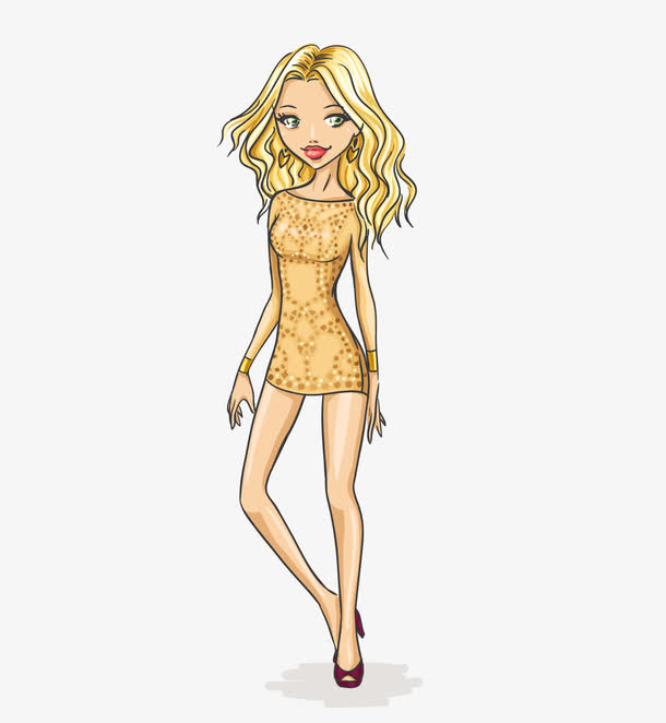 时尚矢量卡通美女素材免费下载_觅元素