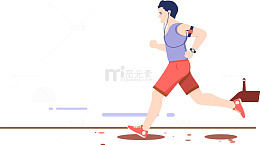 独自夜跑的男人