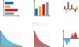 PPT专用素材柱形图矢量图