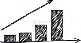 手绘黑白趋势图