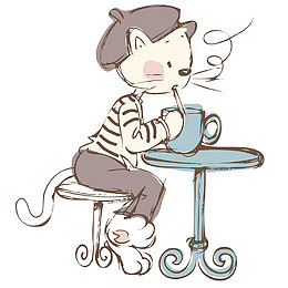 喝咖啡的猫咪