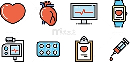 医疗健康卡通可爱图标